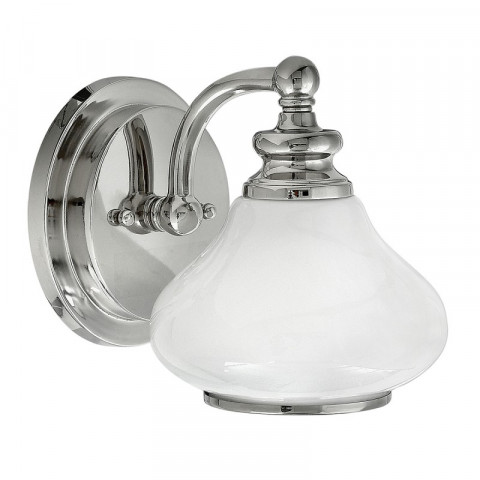 Applique salle de bain ainsley, chrome poli, verre opale, led