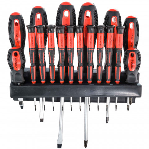 Tournevis bi matiere 18 pieces avec support
