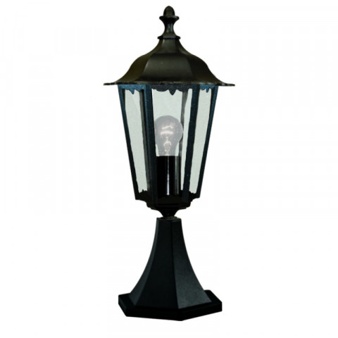 Borne 53 cm alex, en aluminium noir et verre