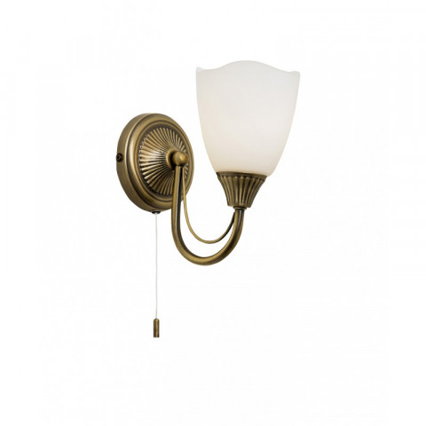 Applique haughton, laiton antique et verre, 1 ampoule