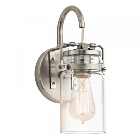 Applique brinley, nickel brossé, verre