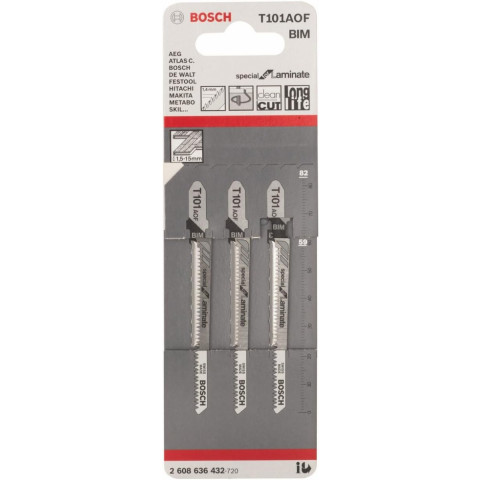 3 x lame de scie sauteuse T 101 AOF special for laminate - BOSCH - 2608636432