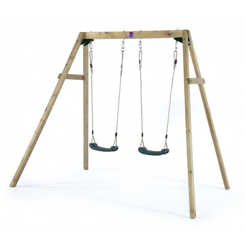 Portique avec balançoire assise moulée 2 balançoires