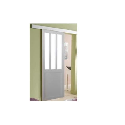 Porte coulissante atelier blanc h204xl73 + rail alu - gd menuiseries