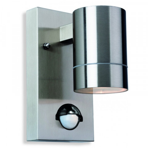 Applique 1 ampoule colt avec détecteur, acier inoxydable