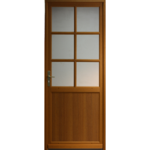 Porte de service bois vitrée naxos, h.215xl.90  p. Droit + poignée et barillet (ref 010403fp)  cotes tableau gd menuiseries