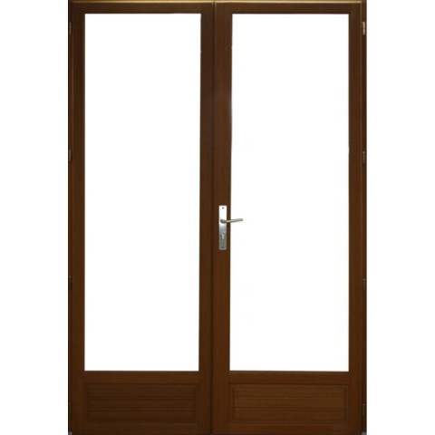Porte Fenêtre bois 2 vantaux h 215 x l100 côtés tableau + poignée et barillet (ref 01245f924) gd menuiseries