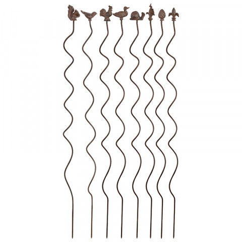 Supports à plantes verticaux ondulés (lot de 8)