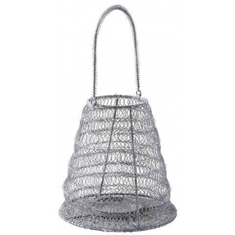 Photophore métal gris blanchi