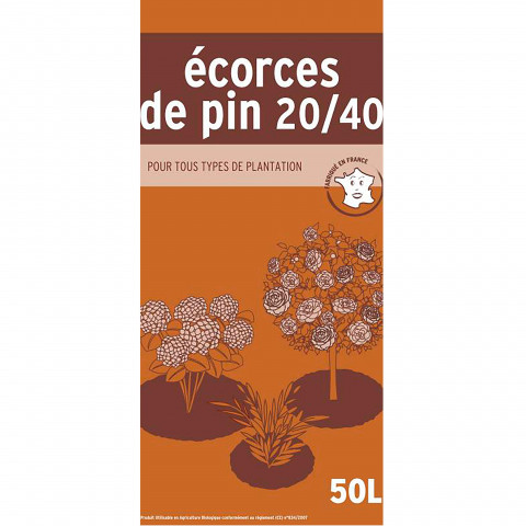 Écorces de pin 20/40 en sac de 50 litres