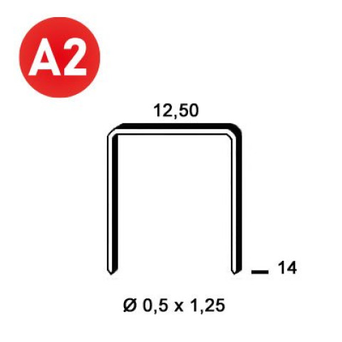 Agrafes D-14 inox - Boite de 4000 pièces - 6D-149