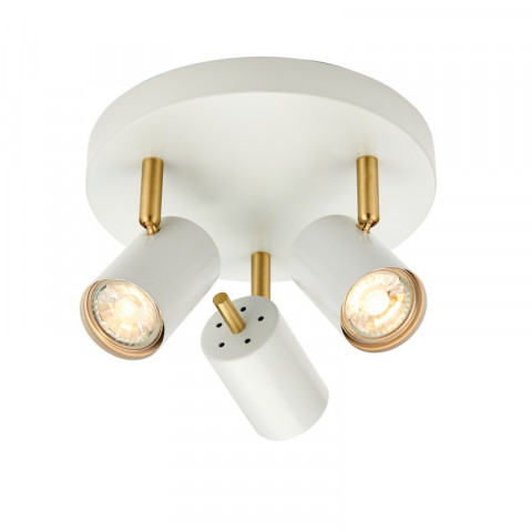 Plafonnier gull, blanc et or, 3 ampoules