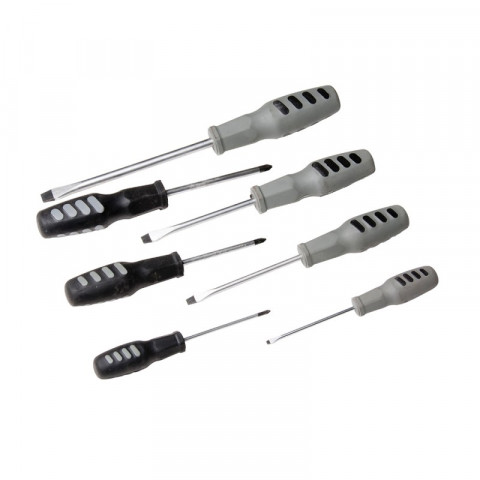 7 tournevis à pointe magnétique, manche caoutchouté - 7 pcs
