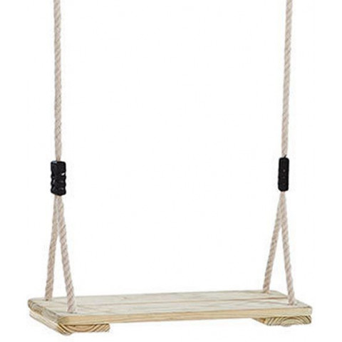 Balançoire en pin traité avec cordes en chanvre synthétique 44x17,5cm