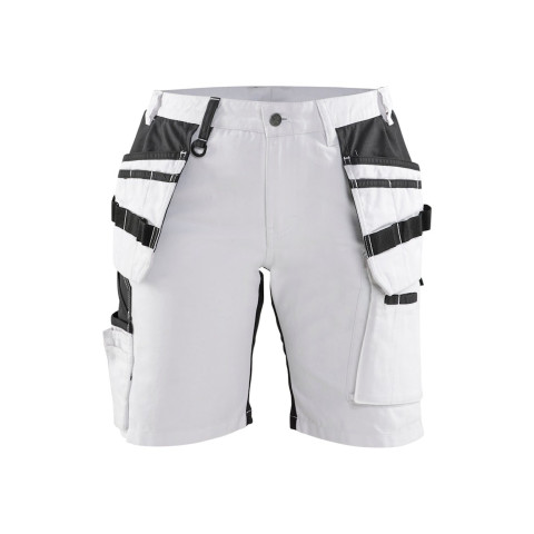 Short de peintre avec stretch Femme Blanc/Noir 71711000 - Taille au choix