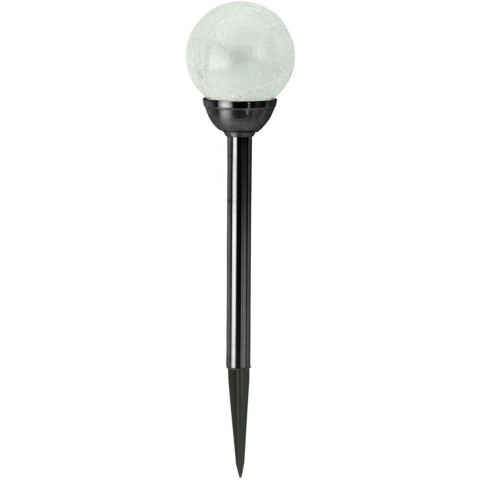 Lampe solaire ronde en acier noir ice