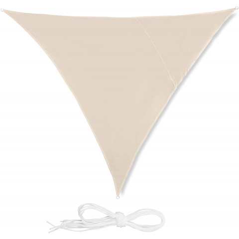 Voile d'ombrage triangle 3 x 3 x 3 m beige 