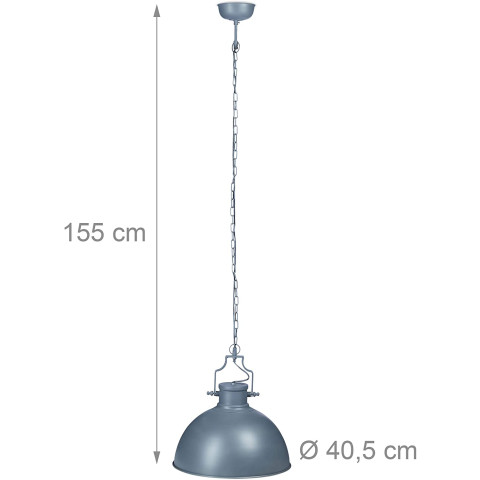 Lampe à suspensions industriel luminaire de plafond gris
