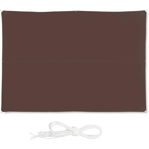 Voile d'ombrage rectangle 3 x 4 m brun 