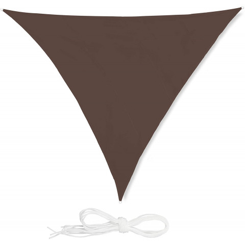 Voile d'ombrage triangle 5 x 5 x 5 m brun 
