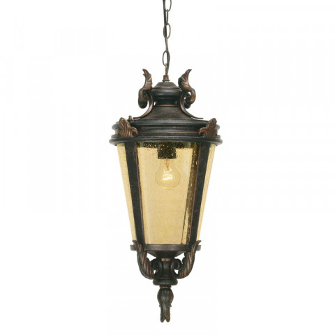 Suspension baltimore, bronze et verre ambre, grande