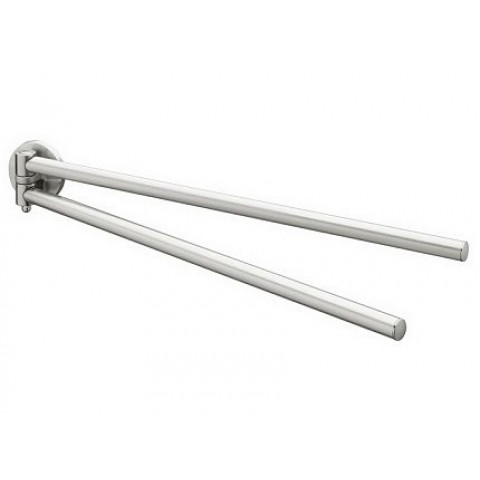 Porte serviette double pivotant en nickel brossé