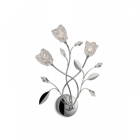 Applique 3 ampoules cindy, chrome et verre