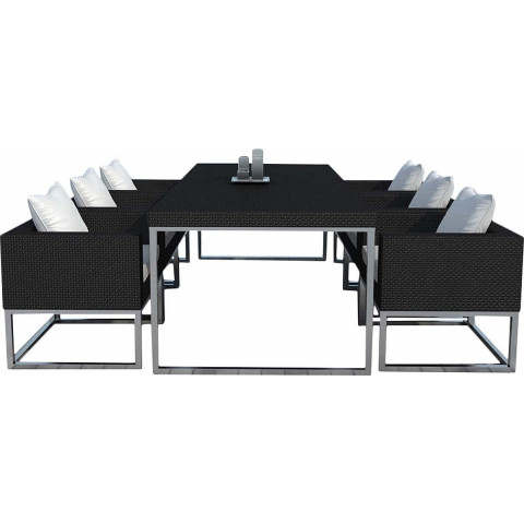 Salon de jardin design 1 table + 6 fauteuils
