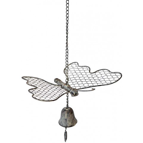 Cloche de jardin papillon blanc patiné