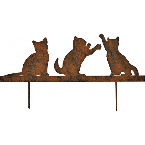 Silhouette chatons sur pique en fonte