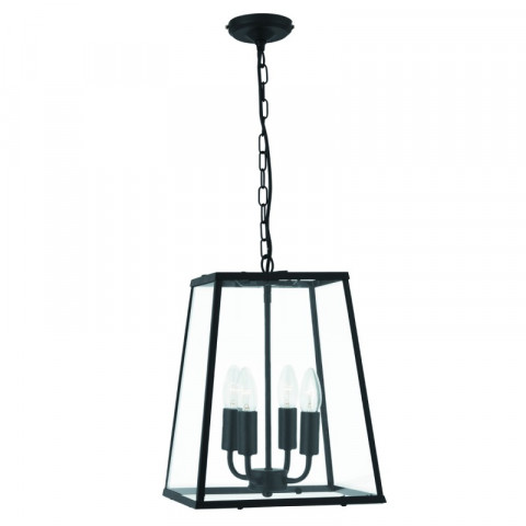 Suspension 29 cm voyager, noir, en verre