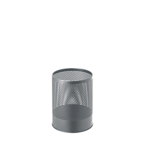 Corbeille pois perforée acier poudré époxy grise capacité 14 litres