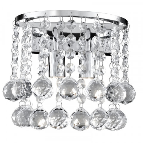 Applique 2 ampoules hanna, en chrome et cristal