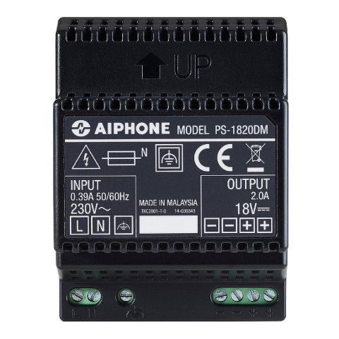 Alimentation aiphone ps1820dm 230 vac / 18 vcc - 2 a pour moniteur maître jo