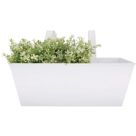 Jardinière blanc en zinc 40x15x15cm