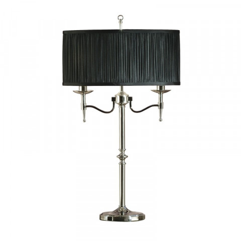 Lampe stanford, nickel, abat-jour noir