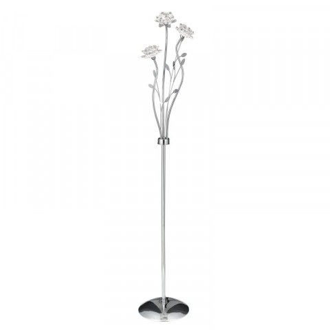 Lampadaire bellis, en chrome et verre