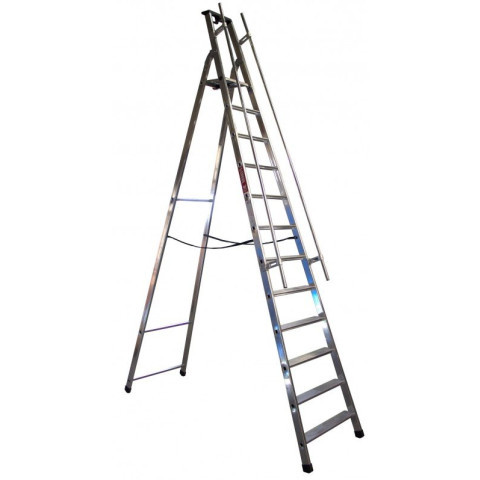 Escabeau repliable professionnel avec rampe de sécurité 150 kg - Nombre de marches au choix