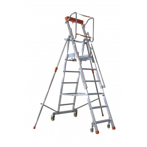 Plateforme de magasinage aluminium repliable, 10 marches, 150 kg