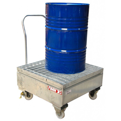 Chariot de rétention acier galvanisé 1 fût 220 L - 845006638
