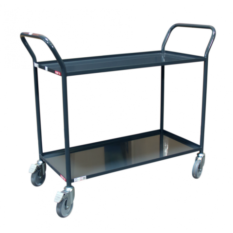 Servante 2 plateaux tôle avec rebord, 935 x 435 mm, 200 kg