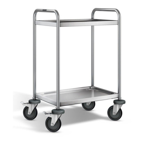 Desserte inox 304 L, 2 plateaux, 600 x 400 mm, 120 kg