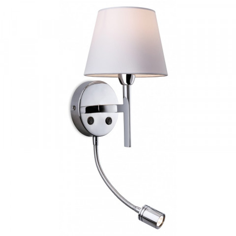 Applique transition avec liseuse, acier inoxydable, avec abat-jour