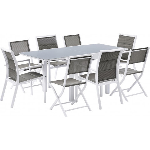 Salon de jardin design 8 personnes modulo - Coloris au choix