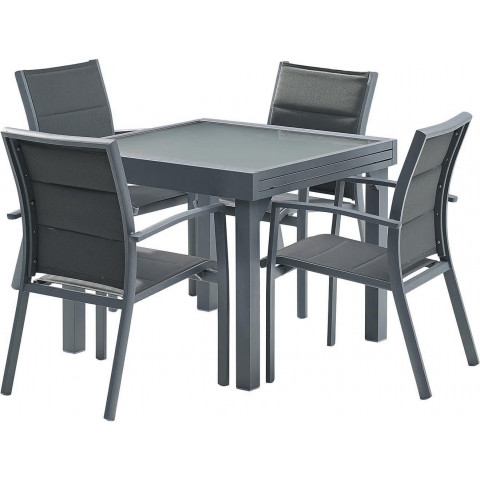 Salon de jardin moderne 4 personnes modulo - Coloris au choix