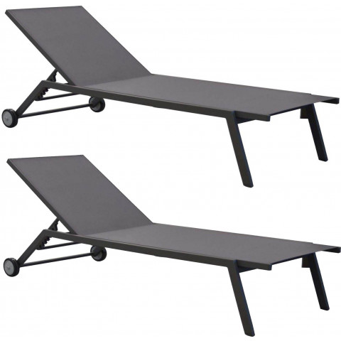 Lit de jardin en aluminium florence (lot de 2) - Couleur au choix