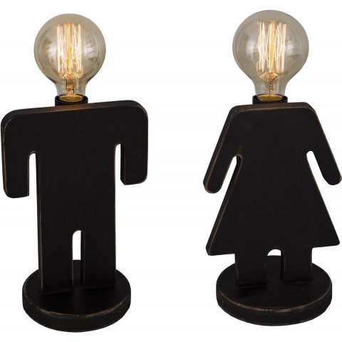 Antic line créations - Lampes de chevet homme femme (lot de 2) -  Distriartisan