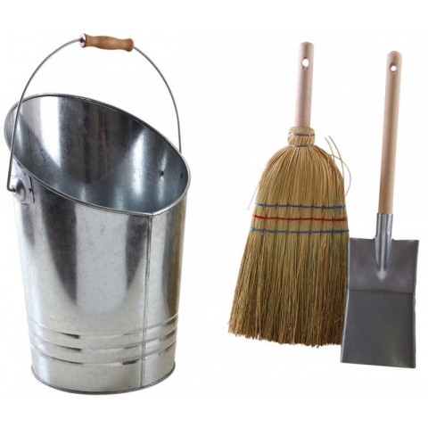 Kit entretien cheminée seau balai et pelle