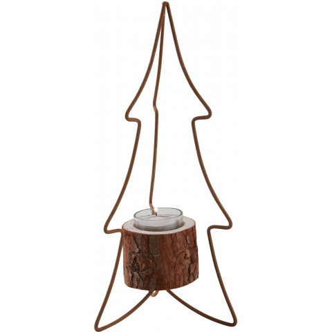 Photophore sapin en métal 31 cm