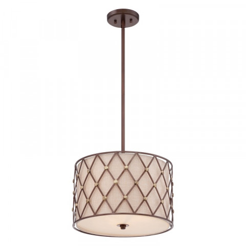 Suspension brown lattice, cuivre, 3 ampoules
